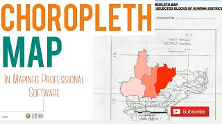 CHOROPLETH MAPTHEMATIC MAP IN MAPINFO PROFESSIONAL SOFTWARE  BLOCK DIGITIZATION [upl. by Nama]