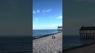 Blue sea and quiet winter beach 🇬🇪 Batumi Georgia shorts [upl. by Eissac]