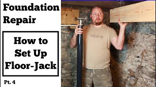 Foundation Repair  How to Set Up Floor Jacks Pt 4 [upl. by Aleakam]