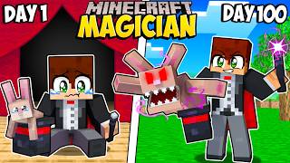 I Survived 100 Days as a MAGICIAN in Minecraft [upl. by Essy]