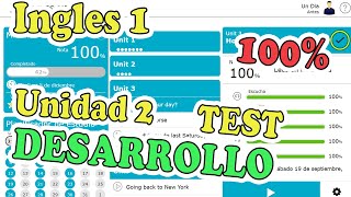 ✔ 🤩SOLUCIONARIO🤩 Test  Unidad 2  Ingles 1  Openlingua Dexway  Plataforma de Ingles💙 [upl. by Htiek]