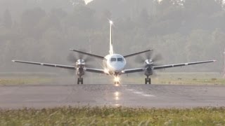 Saab 2000 SELRA Landing at Airport BernBelp  Beautiful Vortices [upl. by Dustman394]