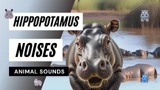 Animal Sounds Hippopotamus Noises  the animal sounds 🦛hippo roar  sound effect  animation [upl. by Aifos]