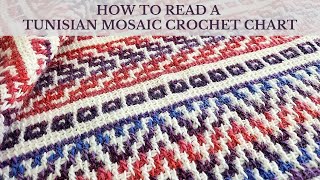 Part 2  How to read a Tunisian Mosaic Crochet Chart [upl. by Helprin]