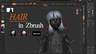 Làm tóc bằng Zbrush  Hair Zbrush [upl. by Leotie308]