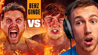 Miniminter Reacts To Angry Ginge vs Behzinga Football Challenges [upl. by Aicileb]