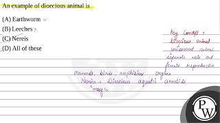 An example of dioecious animal is [upl. by Milda]