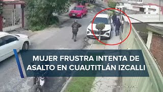 ¡Se salvó Mujer frustra asalto al salir corriendo en Cuautitlán Izcalli [upl. by Rurik]