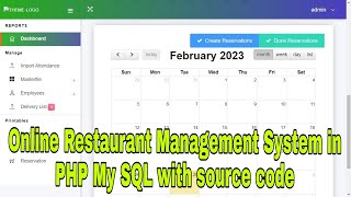 Online Restaurant Management System in PHP My SQL with source code [upl. by Flor88]