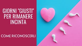 GIORNI GIUSTI PER RIMANERE INCINTA  Come riconoscerli [upl. by Marris]