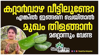 Aloe vera gel Use on Face  SimpleTips Malayalam [upl. by Westney850]