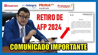 RETIRO DE AFP 2024  COMUNICADO IMPORTANTE Comisión de Economía sobre el retiro de AFP [upl. by Ahsit]