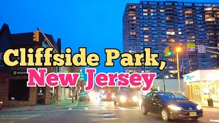 Evening walk tour in Cliffside Park New Jersey USA  Center of the town to Anderson Ave [upl. by Eintruok]