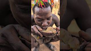 What a delicious breakfast today 😍😋 See How hadzabe Man enjoying this favorite soup hadzabetribe [upl. by Blisse]