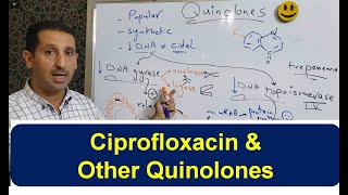 Antibiotics  10  Quinolones eg Ciprofloxacin Levofloxacin Uses Side Effects [upl. by Doughman]