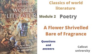 Questions and answers of A flower shrivelled bare of fragrance by Alexander Pushkin 6 th sem BA Engl [upl. by Awad342]