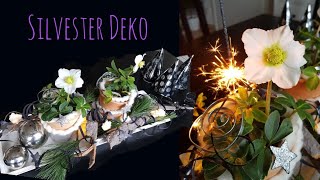 Silvester Tischdeko Winter Tischdeko DIY Christrose  Floristik [upl. by Carlstrom]