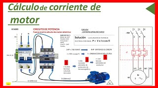 cálculo de corriente eléctrica de motor de un motor monofásico [upl. by Per255]