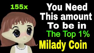 MILADY MEME COIN HOW MUCH LADYS COIN YOU NEED TO BE A MILLIONAIRE [upl. by Aeneg]