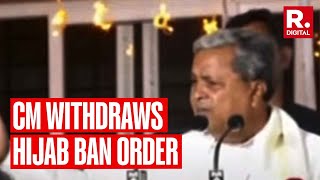 Karnataka CM Siddaramaiah takes uturn on hijab row says will take a decision after discussion [upl. by Frasch371]