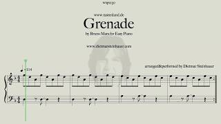 Grenade by Bruno Mars  for Easy Piano [upl. by Maillij]