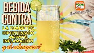 Bebida contra diabetes hipertensión inflamación colesterol y SOBREPESO  Cocina Vegan Fácil [upl. by Otilegna496]