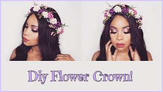 DIY FLOWER CROWN  BACK WITH ANOTHER DIY [upl. by Xuaeb]