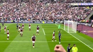 Pitchside Cam 202122 Premier League  West Ham v Man City Fabiański Penalty Save [upl. by Ellynad710]