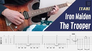 TAB Iron Maiden  The Trooper inst guitar backing track [upl. by Kcirredal]