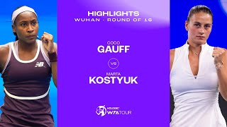 Coco Gauff vs Marta Kostyuk  2024 Wuhan Round of 16  WTA Match Highlights [upl. by Eelegna656]