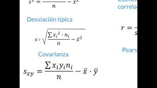 Cálculo de la covarianza el coeficiente de correlación lineal Pearson Estadística bidimensional [upl. by Namor63]