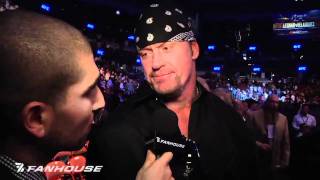 ARIEL HELWANI WWEs Undertaker Brock Lesnar Exchange Words Following UFC 121  LEGENDARY [upl. by Jarlathus]