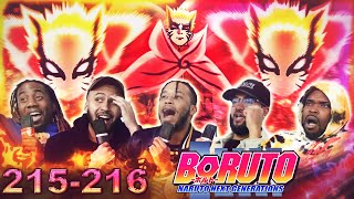 Sacrifice amp Naruto Baryon Mode  Boruto Naruto Next Generations Episode 216 Reaction Mashup [upl. by Leivad]