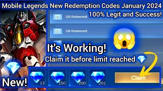 x3 MLBB Redeem Codes January 24 2024  Its Working Claim it before limit reached 💎 Mobile Legends [upl. by Tannenbaum]