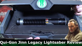 Star Wars Galaxys Edge QuiGon Jinn Legacy Lightsaber Review [upl. by Sokim]