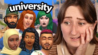 i tried playing university with 8 SIMS [upl. by Anuahsed]