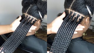 BRAIDS CLASS Get Perfect box braids size Parting size for spacing and Fullness  Gripping roots [upl. by Tybald]