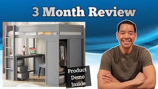 Ultimate SpaceSaving Loft Bed FullSize Bed with Desk and Wardrobes Review [upl. by Llesram]