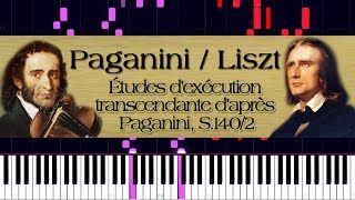 Paganini  Liszt  Études dexécution transcendante daprès Paganini S1402  Piano Tutorial [upl. by Vod]