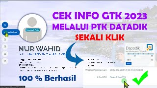 Cara Cek INFO GTK 2023 Melalui PTK Datadik  100 Berhasil [upl. by Melville781]