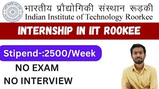 Summer Research Internship Program 2024🔥 UG amp PG  INTERNSHIPPROGRAM AT IIT ROORKEE [upl. by Nawud658]