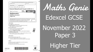 Edexcel Higher Paper 3 November 2022 Exam Walkthrough [upl. by Bartle]