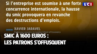 SMIC à 1600 euros  les patrons soffusquent [upl. by Ittap]