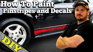 How To Paint Pinstripes and Decals THE EASY WAY  Eastwood Mustang Project [upl. by Demahom527]