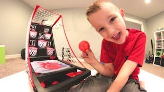 FATHER SON TRAMPOLINE BASKETBALL  Trick Shots amp Game [upl. by Cralg]