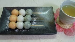 How to make Hanami Dango 花見団子の作り方 [upl. by Naamann]