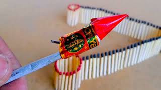 New matchstick reaction Domino Vs Diwali Crackers amazing Facts matchstick [upl. by Euhc]