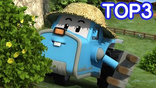 On The Farm  Robocar POLI TOP 3  Cartoon for Children  Robocar POLI TV [upl. by Ecyarg]