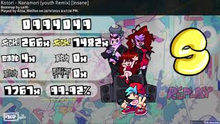 Kotori  nanamoriyouth remix  insane OSUmania9992 acc GFC [upl. by Nnywg]