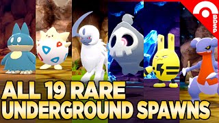 All 19 Rare Grand Underground Spawns in Pokemon Brilliant Diamond amp Shining Pearl [upl. by Ellemrac]